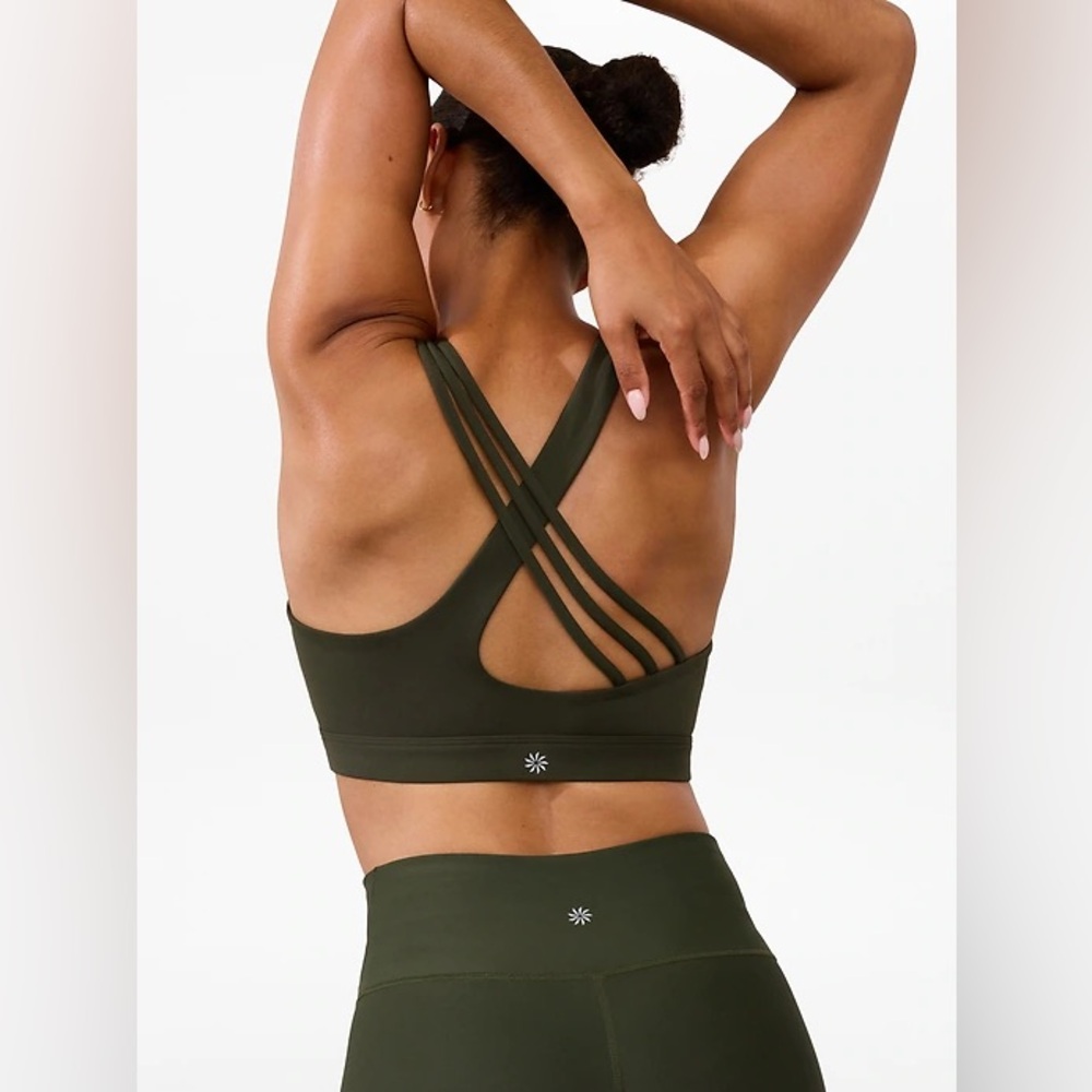 NWT Athleta Train Free Bra XS A-C Aspen Olive